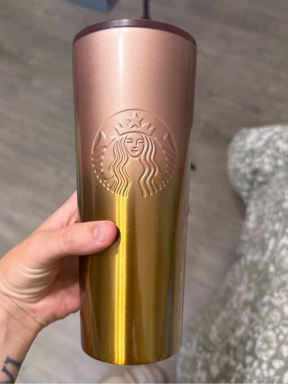 Starbucks Stainless Steel Cold Cup Gold & Rose Gold 24OZ